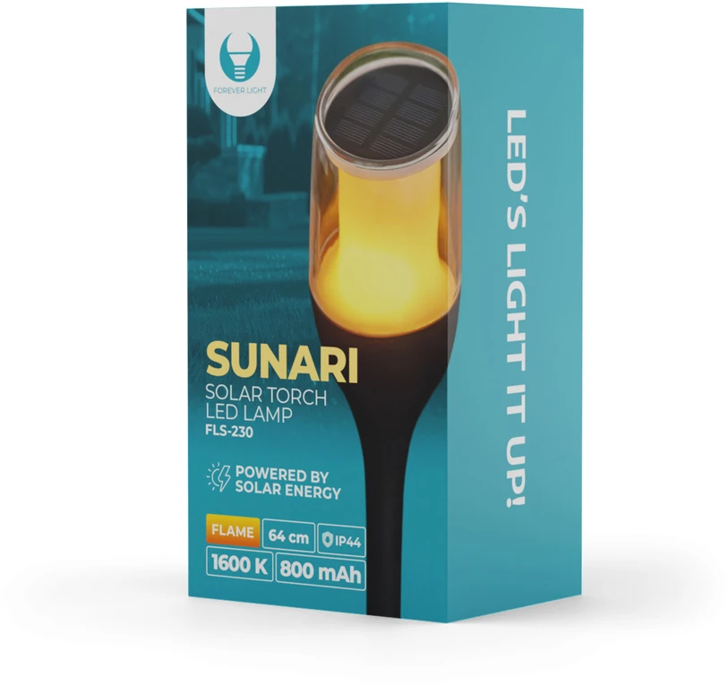 Forever Light saulės energija įkraunamas LED žibintuvėlis SUNARI FLS-230 juodas