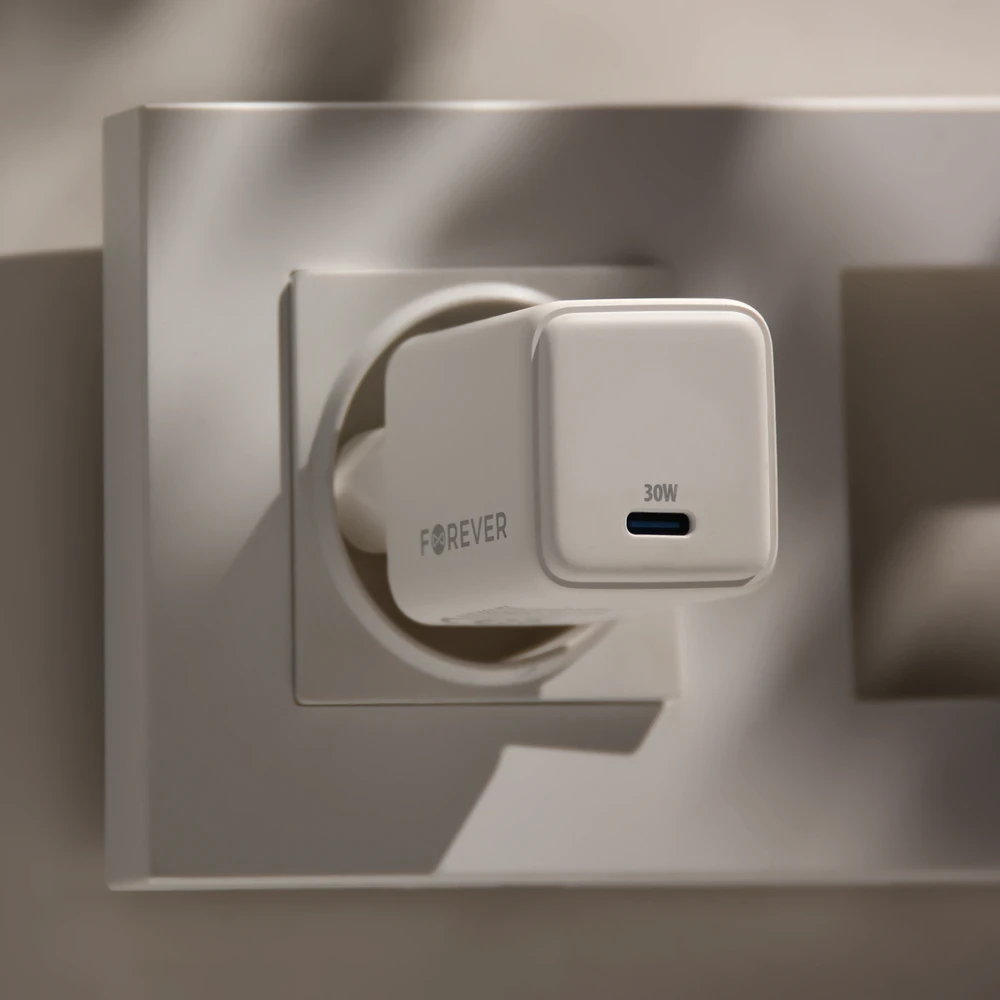 Forever TC-08-30C GaN PD įkroviklis 1x USB-C 30W baltas