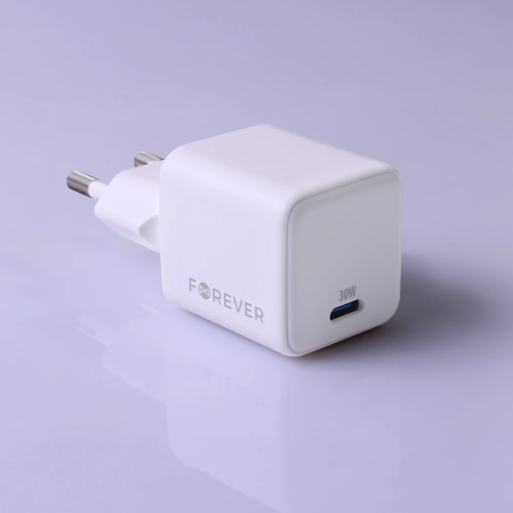 Forever TC-08-30C GaN PD įkroviklis 1x USB-C 30W baltas