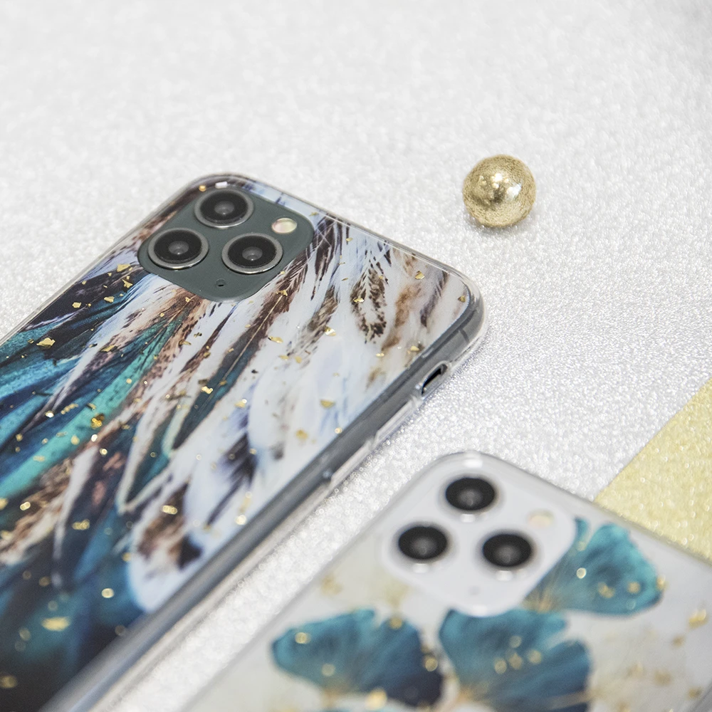 TFO „Gold Glam“ dėklas, skirtas Xiaomi Redmi 13C 4G / 13C 5G / Poco C65, plunksnos