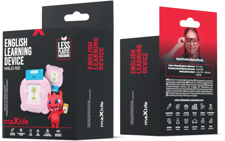 Maxlife anglų kalbos mokymosi įrenginys MXLD-100 rožinis