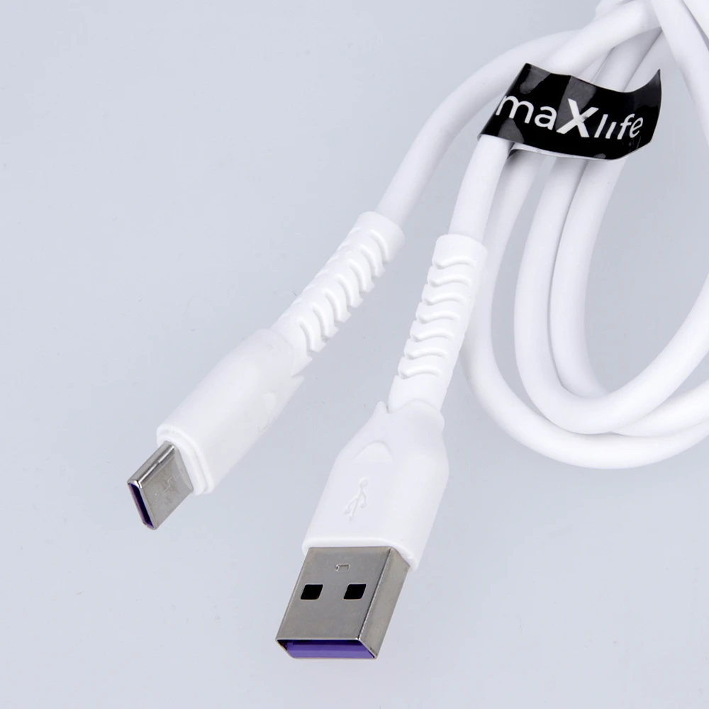 Maxlife MXUC-04 laidas USB – Lightning 1,0 m 3A baltas