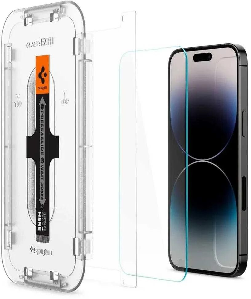 SPIGEN GLAS.TR "GRŪDINTAS STIKLAS EZ FIT" 2 PAKUOTĖS IPHONE 14 PRO CLEAR