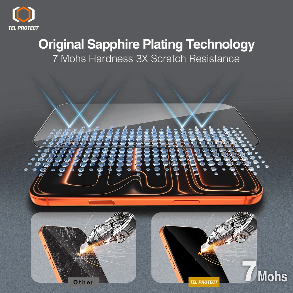Grūdintas stiklas „Tel Protect 10X HD DLC“ deimantinė danga, skirtas „Samsung Galaxy S24/S25“ (su pirštų atspaudų atrakinimu).