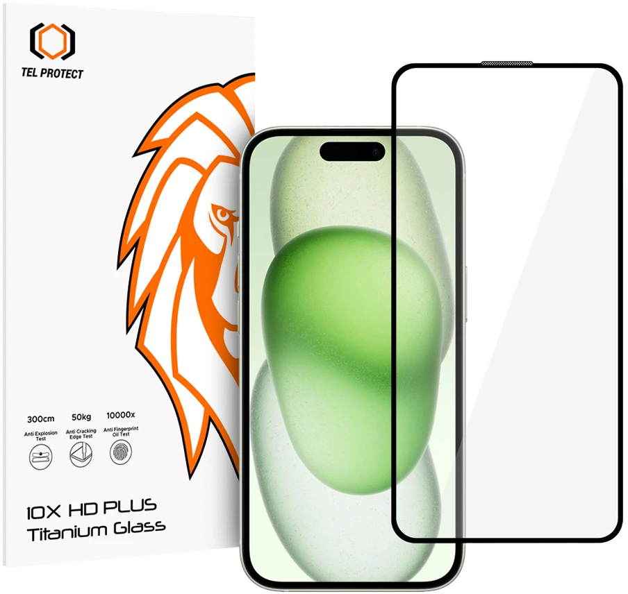 Tempered glass Tel Protect 10X HD Plus Titanium for Iphone 15 (envelope)