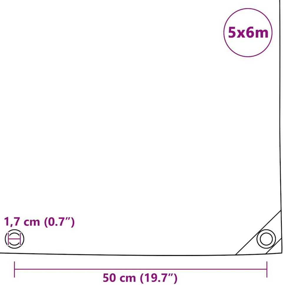 Tentas, baltas, 650g/m², 5x6m