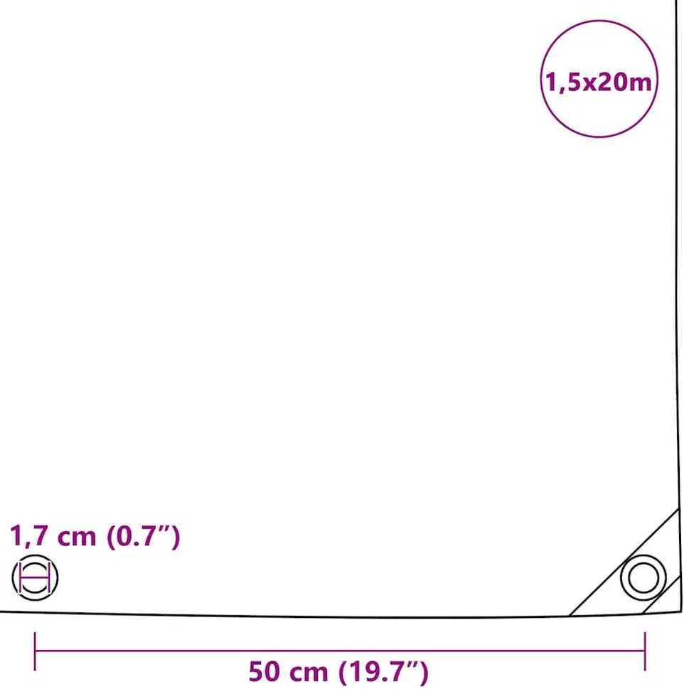 Tentas, pilkas, 650 g/m², 1,5x20 m