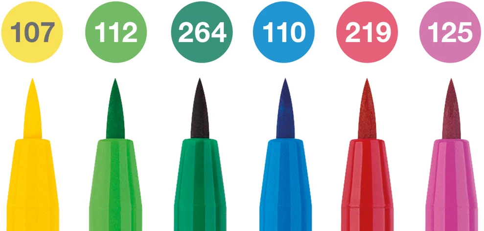 Teptukiniai rašikliai piešimui Faber-Castell Pitt Artist Pen, Springtime, 6 spalvų