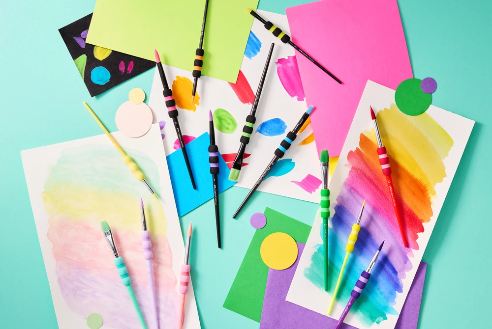 Teptukų rinkinys Faber-Castell soft touch juodi, 6 vnt./pak. (Nr. 2, 4, 6, 8, 10, 12)