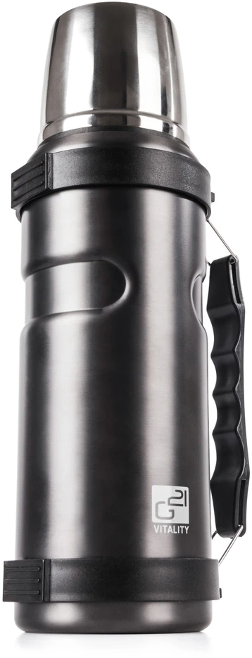 Termoso buteliukas G21 gėrimui, 1000ml, plieno pilkas su rankena