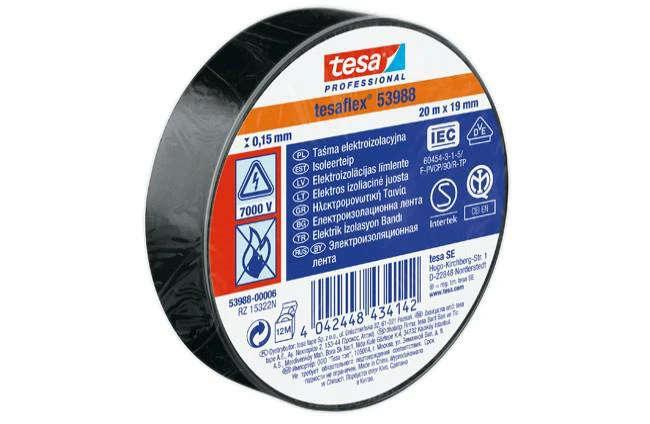 Izoliacinė juosta TESA 20m/19mm PVC juoda