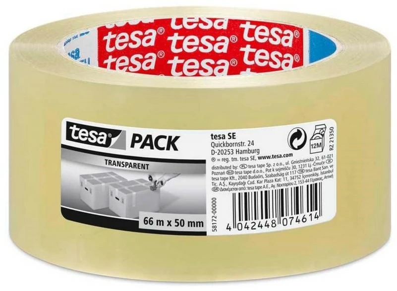 TESA PAKAVIMO JUOSTA STANDARD 66m x 48mm SKAIDRI