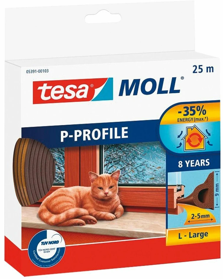 TESA USZCZELKA BRĄZ P - 25m 9mm