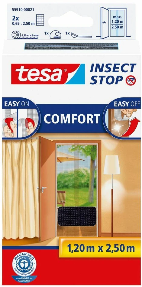 TESA MOSKITIERA DRZWI Juoda 1,2m x 2,5m COMFORT