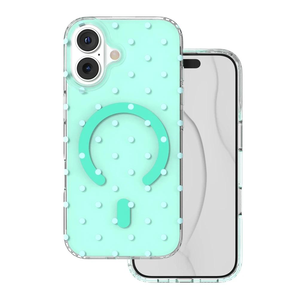 TFO Bubble Dots Mag dėklas, skirtas iphone 17 6,3” žalias