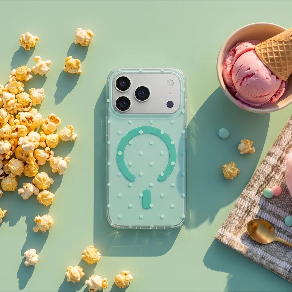 TFO Bubble Dots Mag dėklas, skirtas iphone 17 6,3” žalias