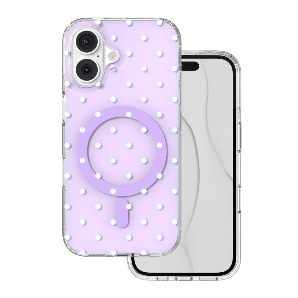 TFO Bubble Dots Mag dėklas, skirtas iphone 16 6,1" violetinis