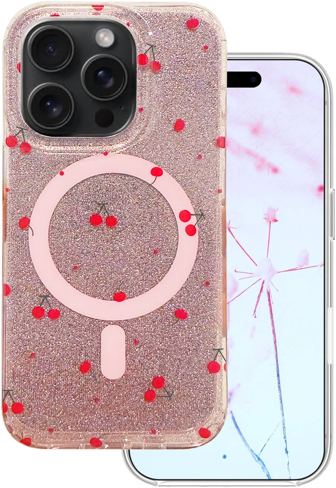 TFO Cherry Mag dėklas, skirtas iPhone 16 Pro 6,3" su blizgučiais