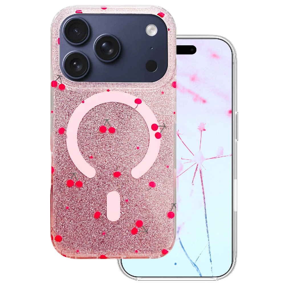 TFO Cherry Mag dėklas, skirtas iPhone 17 Pro Max 6,9" / 18 Pro Max 6,9" su blizgučiais