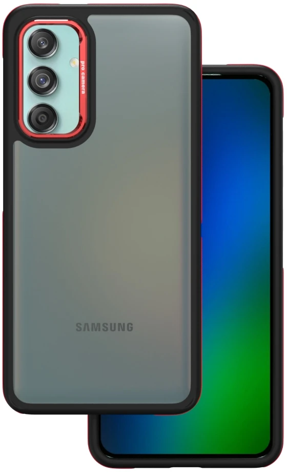 TFO Crystal Juodas dėklas, skirtas Samsung Galaxy M55 5G, raudonas