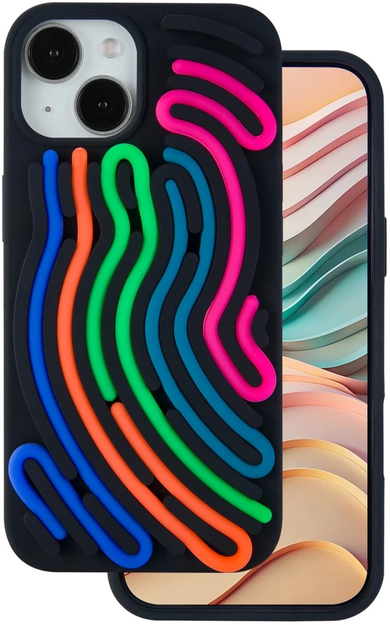 TFO „DIY“ gyvatės odos imitacijos dėklas, skirtas iPhone 15 6,1", juodas