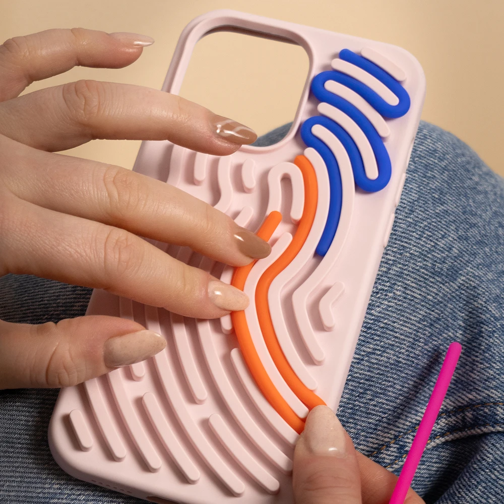 TFO DIY gyvatės odos imitacijos dėklas, skirtas iPhone 16 Pro 6,3" rožinis