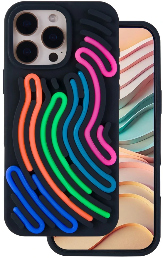 TFO „DIY“ gyvatės odos imitacijos dėklas, skirtas iPhone 16 Pro 6,3", juodas
