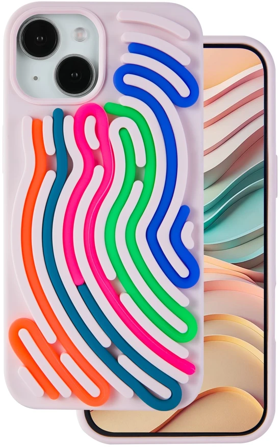 TFO DIY gyvatės odos rašto dėklas, skirtas iPhone 14 6,1" rožinis