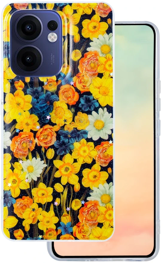 TFO Glow Glam dėklas, skirtas Oppo Reno 13F 5G (Global) / 13FS 5G oranžinis