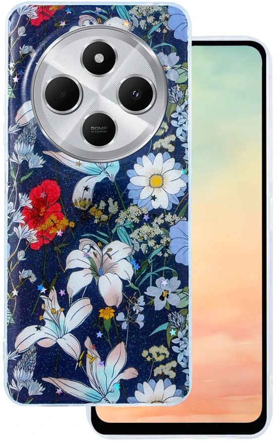 TFO Glow Glam dėklas, skirtas Xiaomi Redmi 14C 4G/ 14C 5G / Redmi A4 / POCO C75, mėlynas