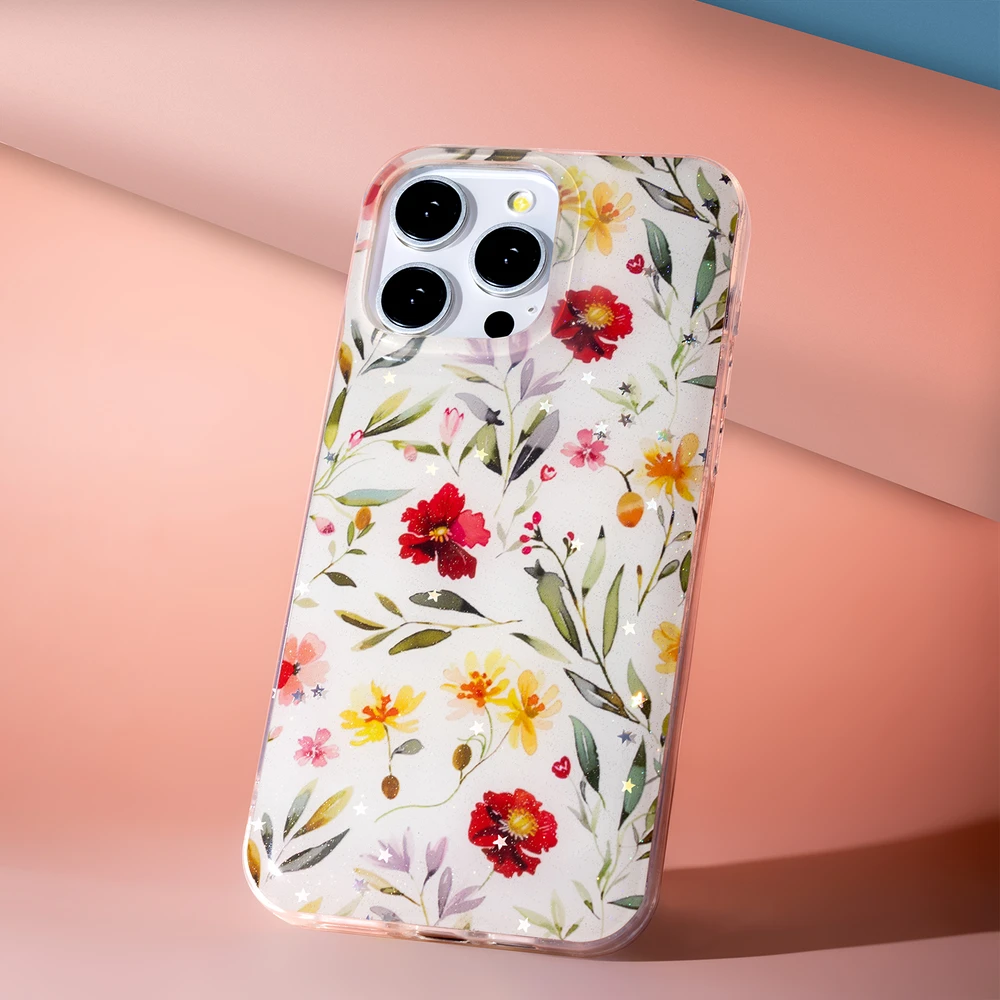 TFO Glow Glam dėklas, skirtas Xiaomi Redmi 14C 4G/ 14C 5G / Redmi A4 / POCO C75 baltas