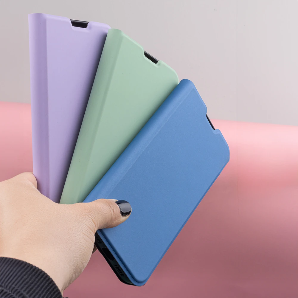 TFO Apsauginis minkštas dėklas knygutė iPhone 16 Plus 6,7, šviesiai violetinės spalvos