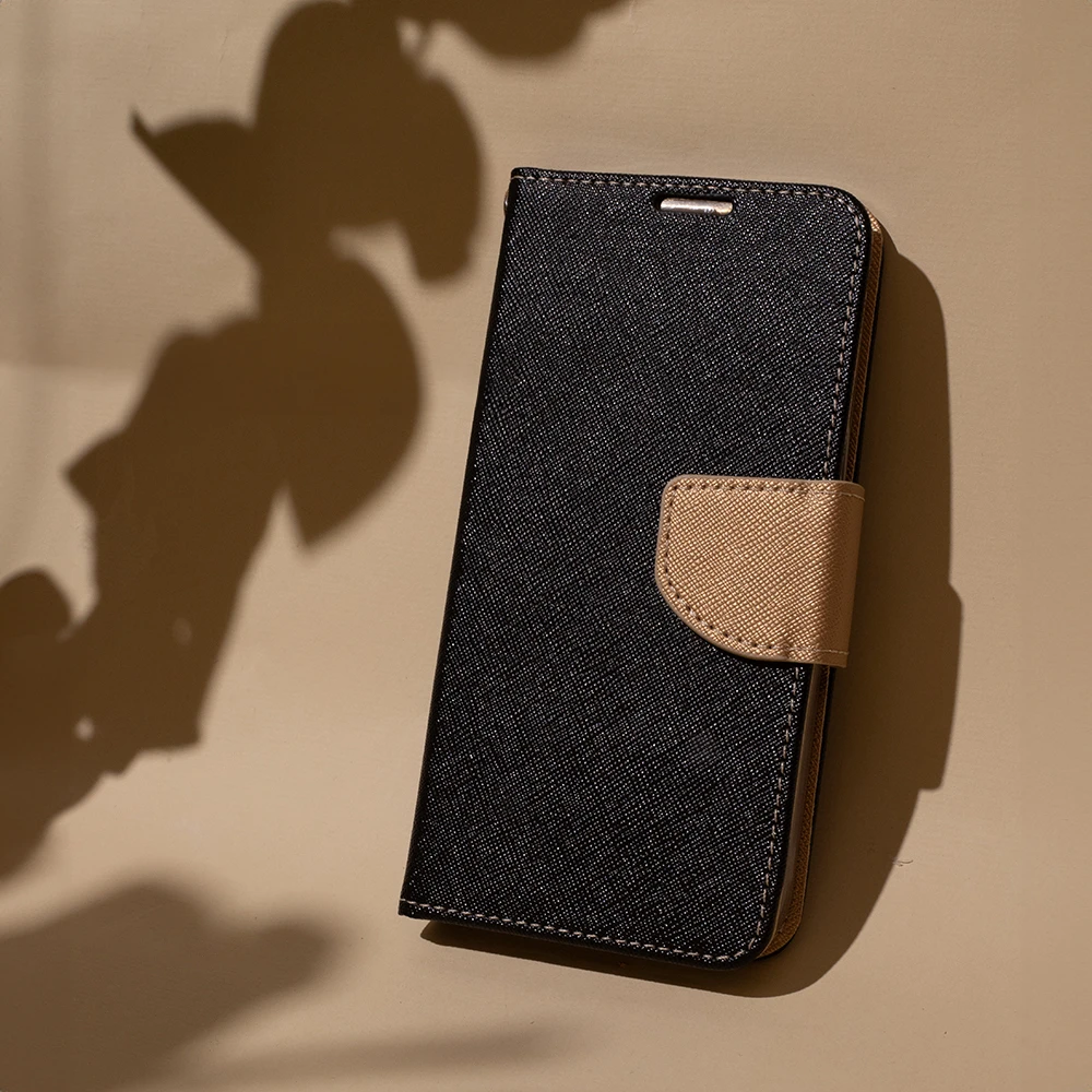 TFO Dėklas knygutė Smart Fancy, skirtas iPhone 16 Pro 6,3, juodai auksinis