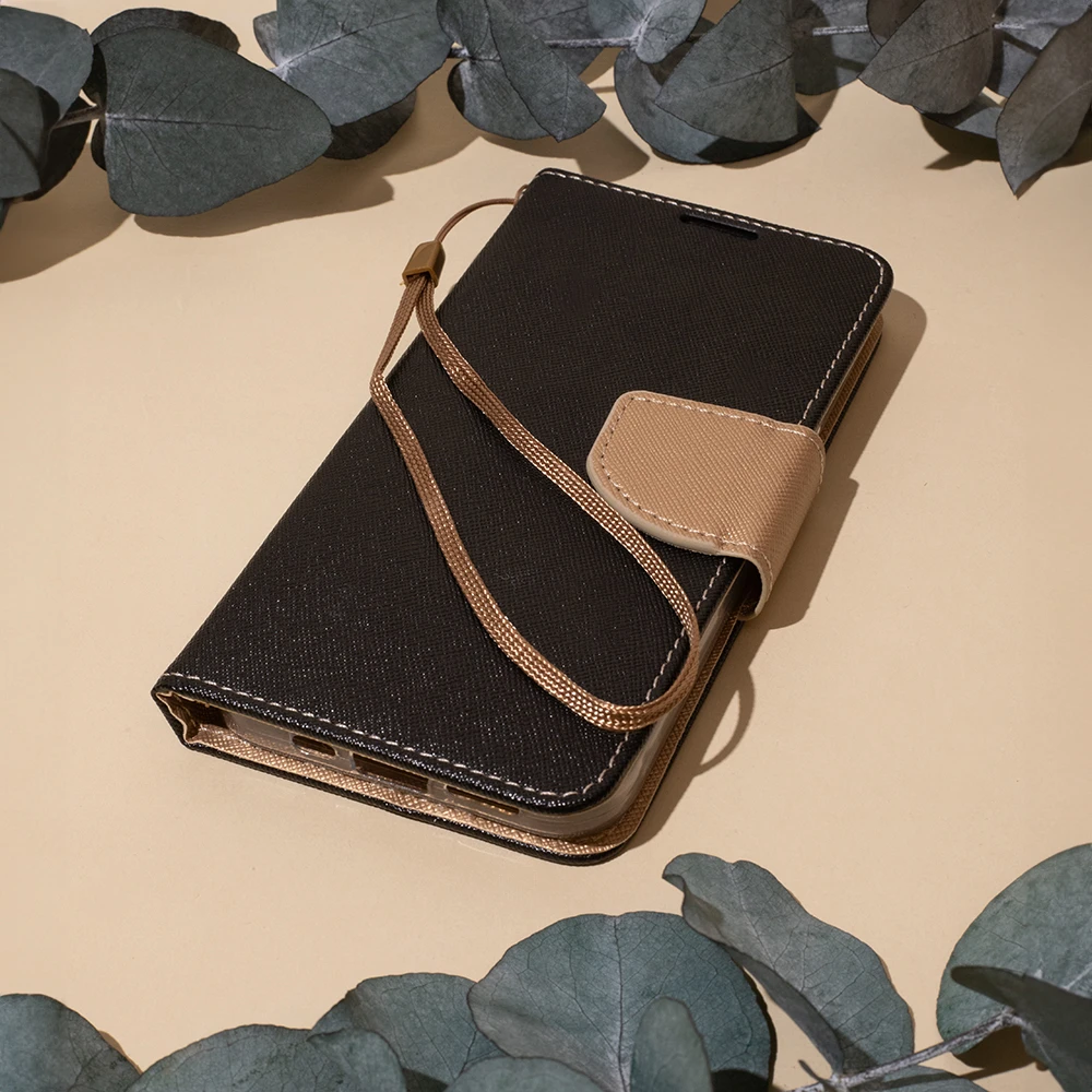 TFO Dėklas knygutė Smart Fancy, skirtas iPhone 16 Pro Max 6,9, juodas auksinis
