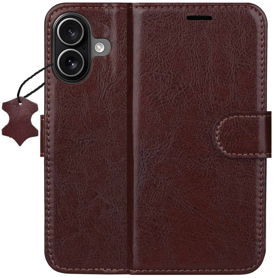TFO Išmanusis „Luxe“ odinis dėklas, skirtas iPhone 16 6,1" rudas