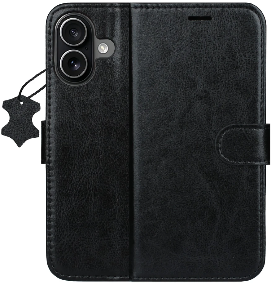 TFO Išmanusis „Luxe“ odinis dėklas, skirtas iPhone 16 6,1" juodas