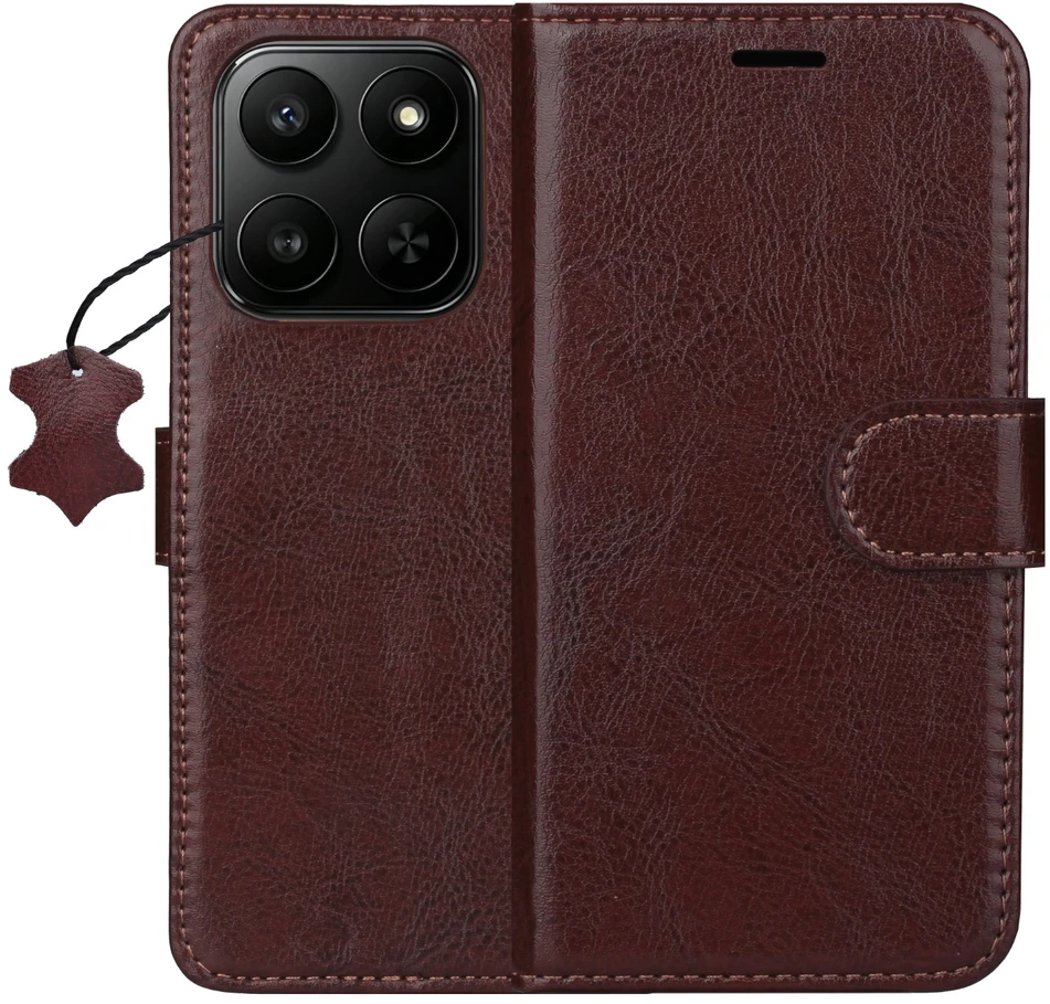 TFO Išmanusis „Luxe“ odinis dėklas, skirtas Honor 400 Smart / X7d 4G / X7d 5G, rudas