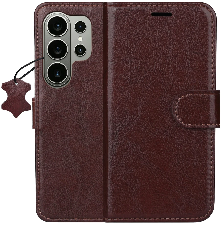 TFO Išmanusis „Luxe“ odinis dėklas, skirtas Samsung Galaxy S26 Ultra, rudas