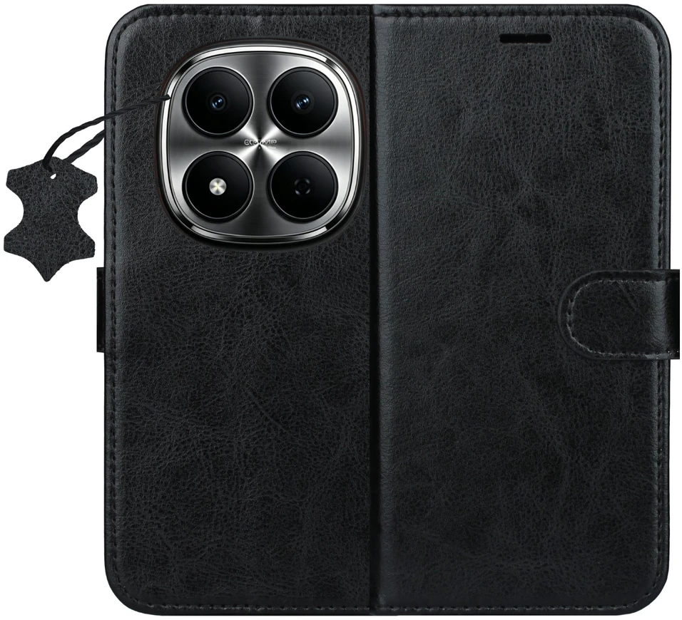 TFO Išmanusis „Luxe“ odinis dėklas, skirtas Xiaomi Redmi Note 15 Pro 5G, juodas