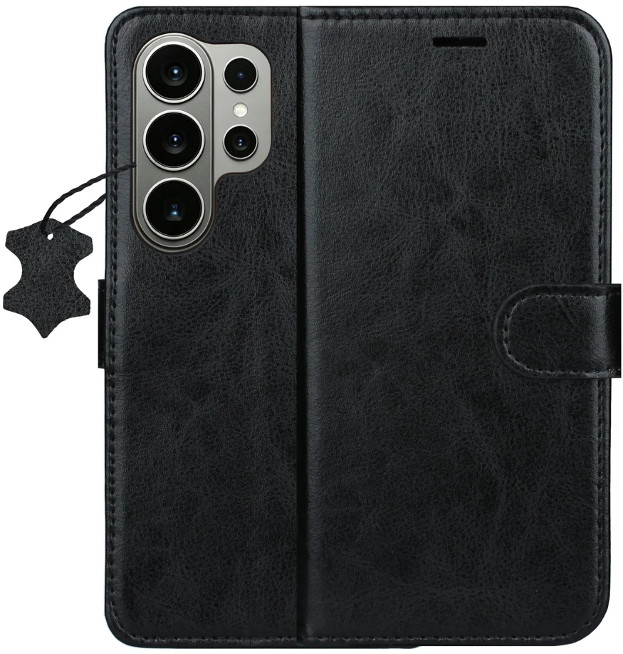 TFO Išmanusis „Luxe“ odinis dėklas, skirtas Samsung Galaxy S26 Ultra, juodas