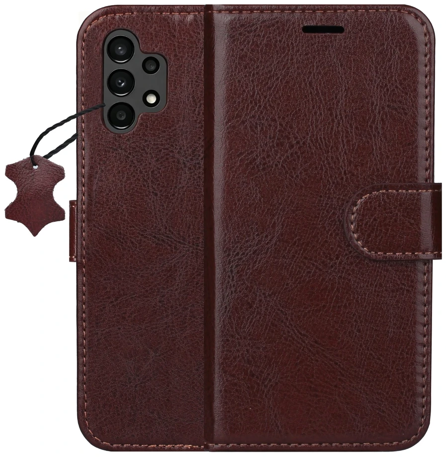 TFO Išmanusis „Luxe“ odinis dėklas, skirtas Samsung Galaxy A13 4G, rudas