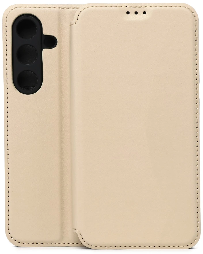 Telforceone TFO Išmanusis „Smart Touch“ dėklas, skirtas Samsung Galaxy S25, smėlio spalvos