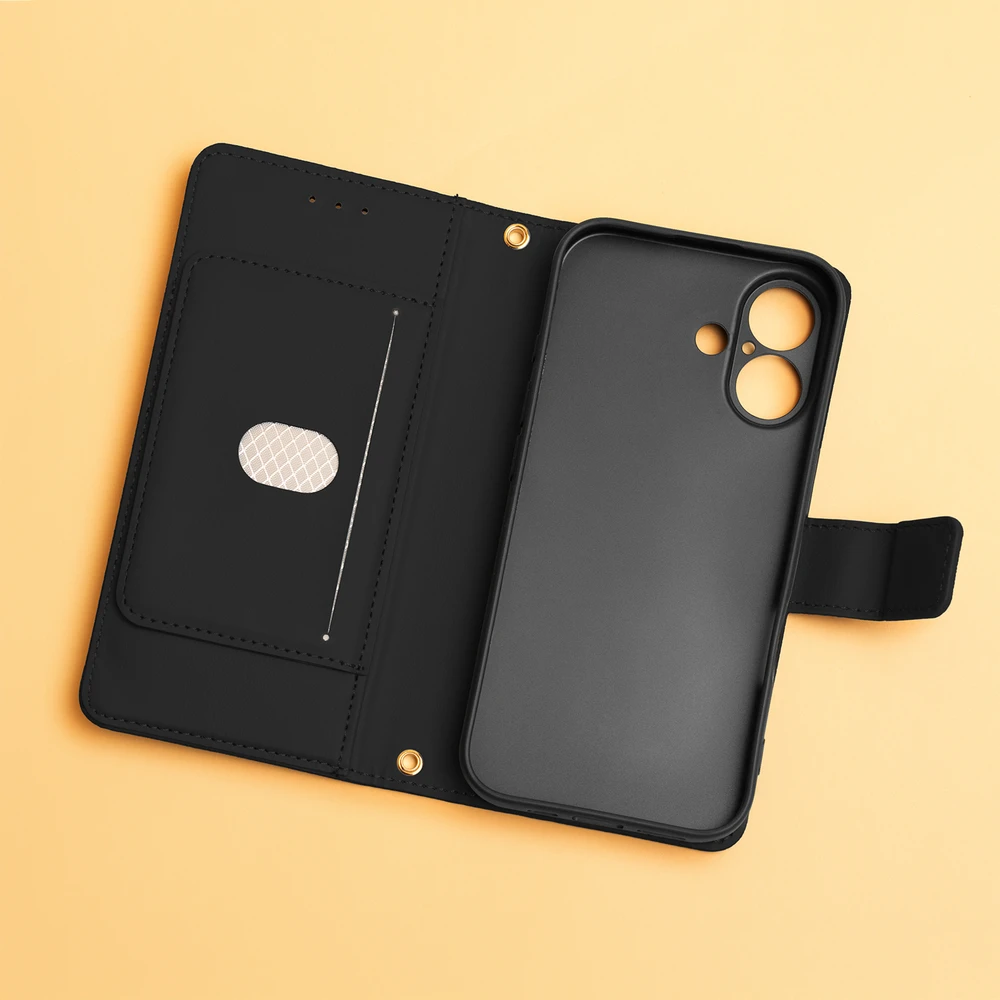 TFO Išmanusis „Triangle“ dėklas, skirtas Xiaomi Redmi 15C 4G EU / 15C 5G EU (173.16 x 81.06 x 8.2 mm), juodas