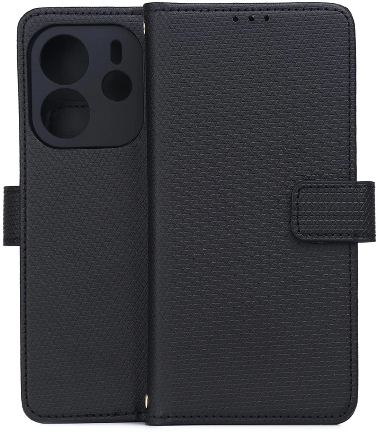 TFO Išmanusis „Triangle“ dėklas, skirtas Xiaomi Redmi Note 14 4G (Global) (164.84 x 78.15 x 8.16 mm), juodas
