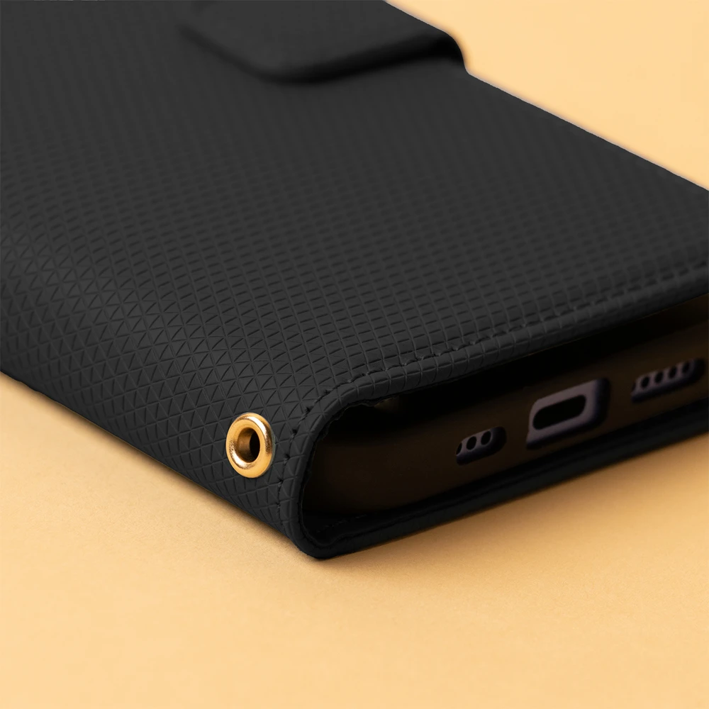 TFO Išmanusis „Triangle“ dėklas, skirtas Xiaomi Redmi 15C 4G EU / 15C 5G EU (173.16 x 81.06 x 8.2 mm), juodas