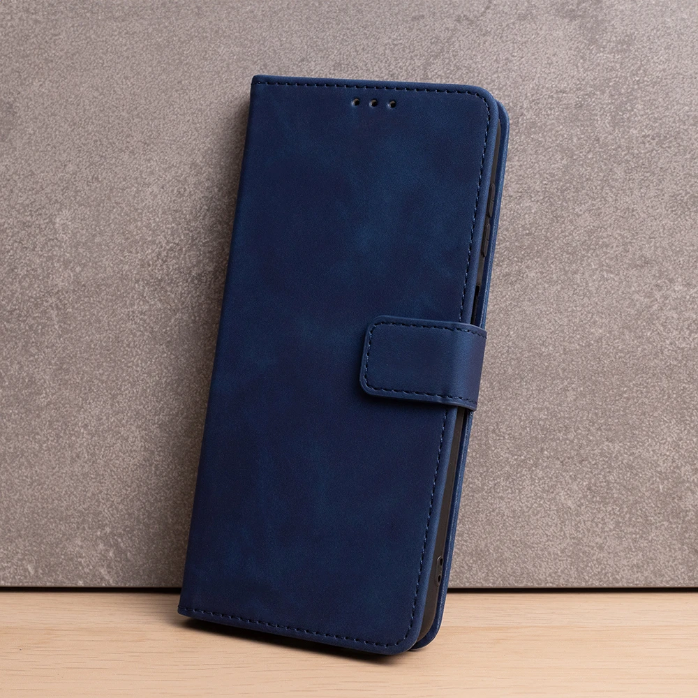 TFO Išmanusis Velvet dėklas, skirtas Xiaomi Redmi 15C 4G EU / 15C 5G EU (173.16 x 81.06 x 8.2 mm), tamsiai mėlynas