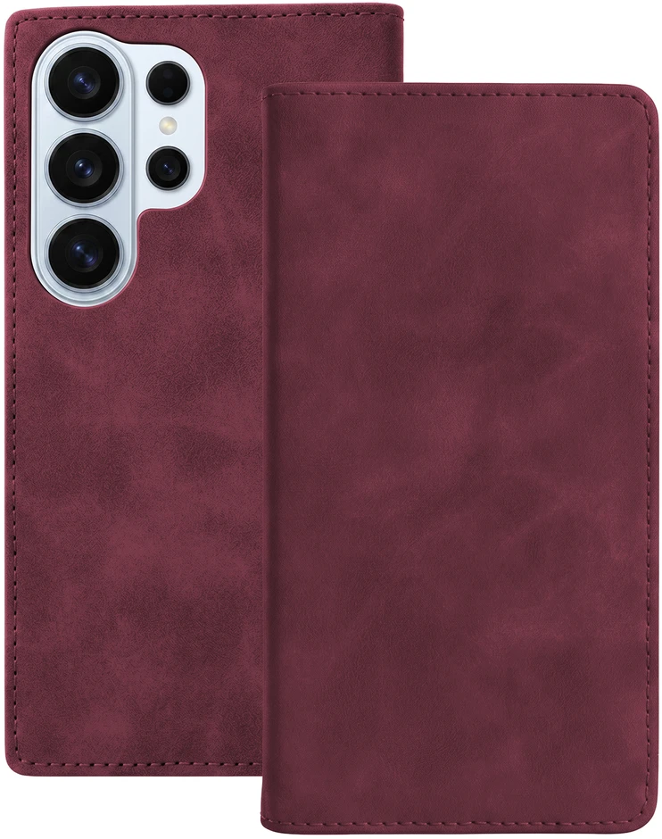 TFO Išmanusis zomšinis dėklas Samsung Galaxy S25 Ultra, bordo spalvos