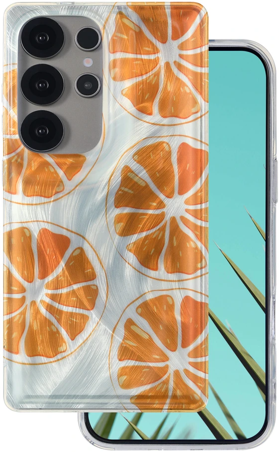 TFO Itin madingas vasariškas dėklas, skirtas Samsung Galaxy S24 / S25, oranžinis