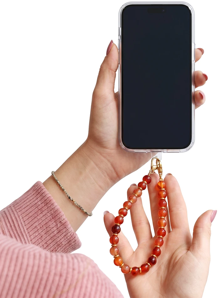 TFO Karoliukų telefono dirželis rudas