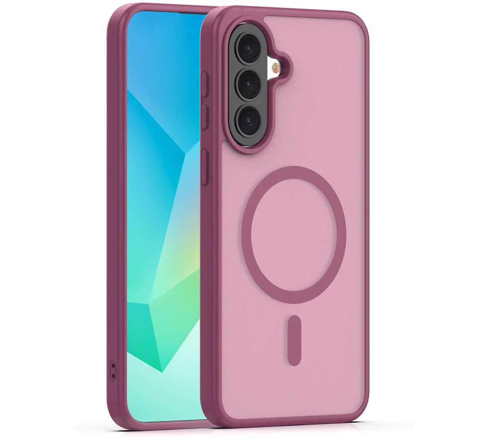 TFO Mag Matt dėklas Samsung Galaxy A57 telefonui, bordo spalvos, su didele išpjova kamerai
